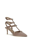 Valentino Garavani Beige Calf Leather Bos Taurus Mid Heel Pumps