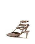 Valentino Garavani Beige Calf Leather Bos Taurus Mid Heel Pumps