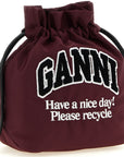 Ganni Bordeaux Recycled Polyamide Clutch Bag