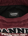 Ganni Bordeaux Recycled Polyamide Clutch Bag
