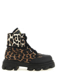 Ganni Multicolor Cotton Lace-Up Boots