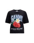 Ganni Black Alpaca Vicugna Pacos T-Shirt