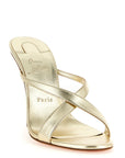 Christian Louboutin Gold Lambskin Stiletto Heel Sandals