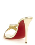 Christian Louboutin Gold Lambskin Stiletto Heel Sandals