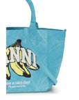 Ganni Blue Recycled Cotton Shoulder Bag