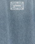 Ganni Blue Organic Cotton Short Dress