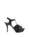 Saint Laurent Black Calf Leather Bos Taurus Platform Sandals