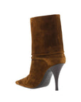 Saint Laurent Brown Calf Leather Bos Taurus High Heel Boots