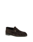 Saint Laurent Brown Calf Leather Bos Taurus Slip-On Loafers