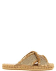 Jimmy Choo Gold Textile Slides