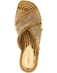 Jimmy Choo Gold Textile Slides