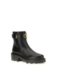 Valentino Garavani Black Calf Leather Bos Taurus Ankle Boots