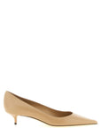 Jimmy Choo Beige Leather Mid Heel Pumps