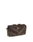 Valentino Garavani Brown Calf Leather Bos Taurus Shoulder Bag