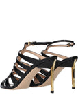 Tom Ford Black Leather Stiletto Heel Sandals