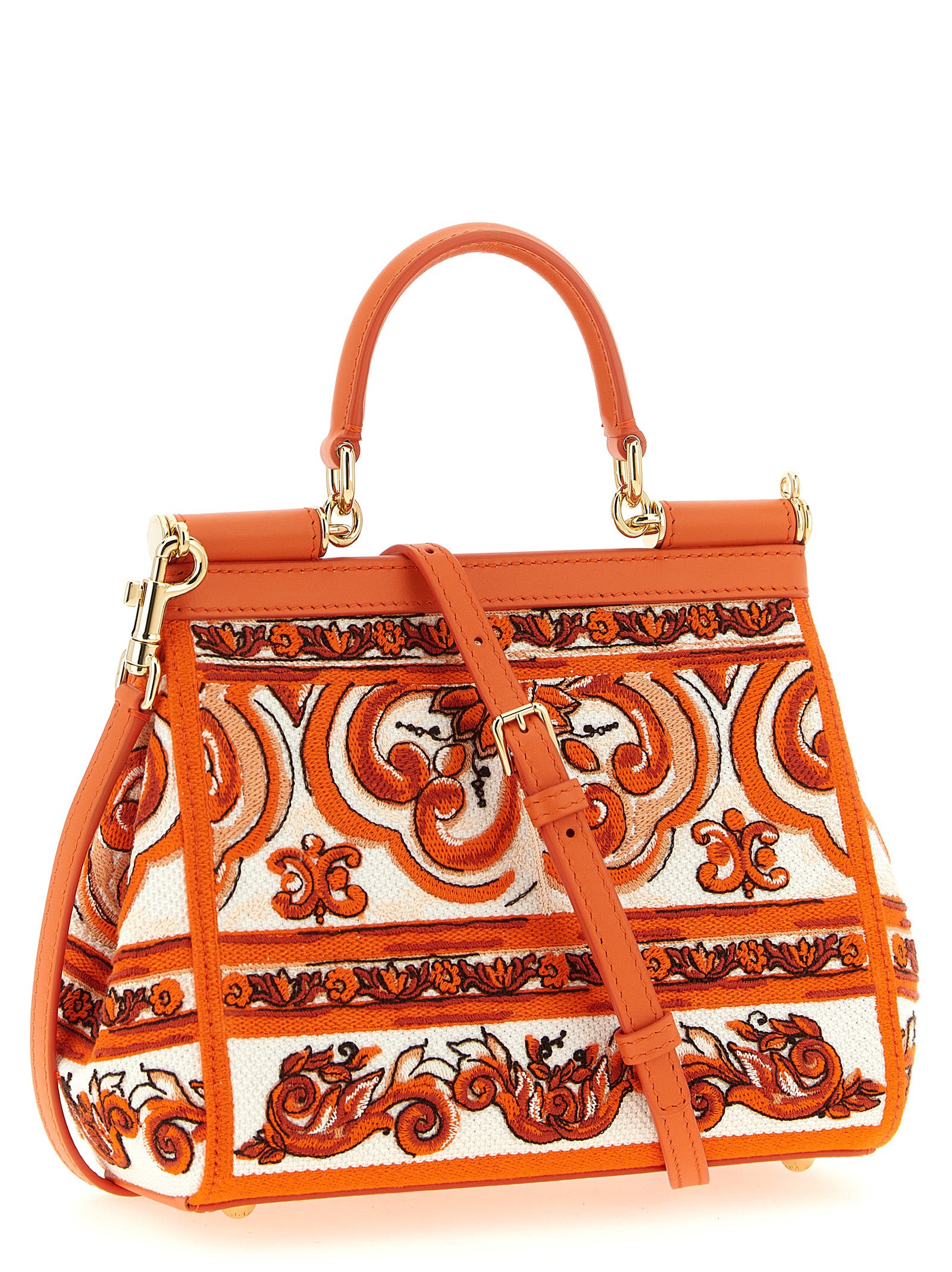 Dolce &amp; Gabbana Orange Cotton Handbag