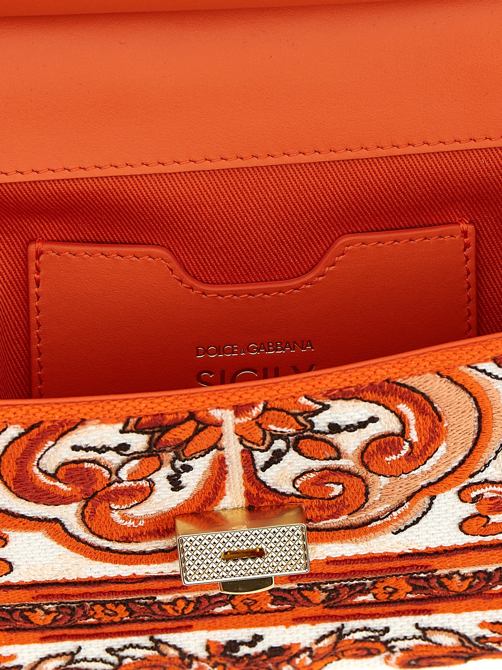 Dolce &amp; Gabbana Orange Cotton Handbag