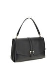 Ferragamo Black Calf Leather Bos Taurus Shoulder Bag