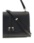 Ferragamo Black Calf Leather Bos Taurus Shoulder Bag