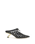 Ferragamo Black Calf Leather Bos Taurus Mules