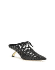Ferragamo Black Calf Leather Bos Taurus Mules