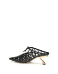 Ferragamo Black Calf Leather Bos Taurus Mules