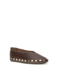 Ganni Brown Cotton Ballet Flats