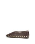 Ganni Brown Cotton Ballet Flats