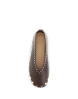 Ganni Brown Cotton Ballet Flats