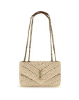 Saint Laurent Beige Raffia Shoulder Bag