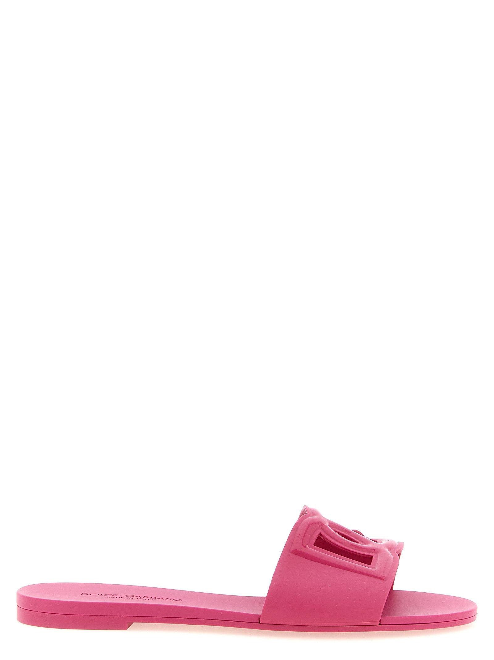 Dolce &amp; Gabbana Fuchsia Polyurethane Slides