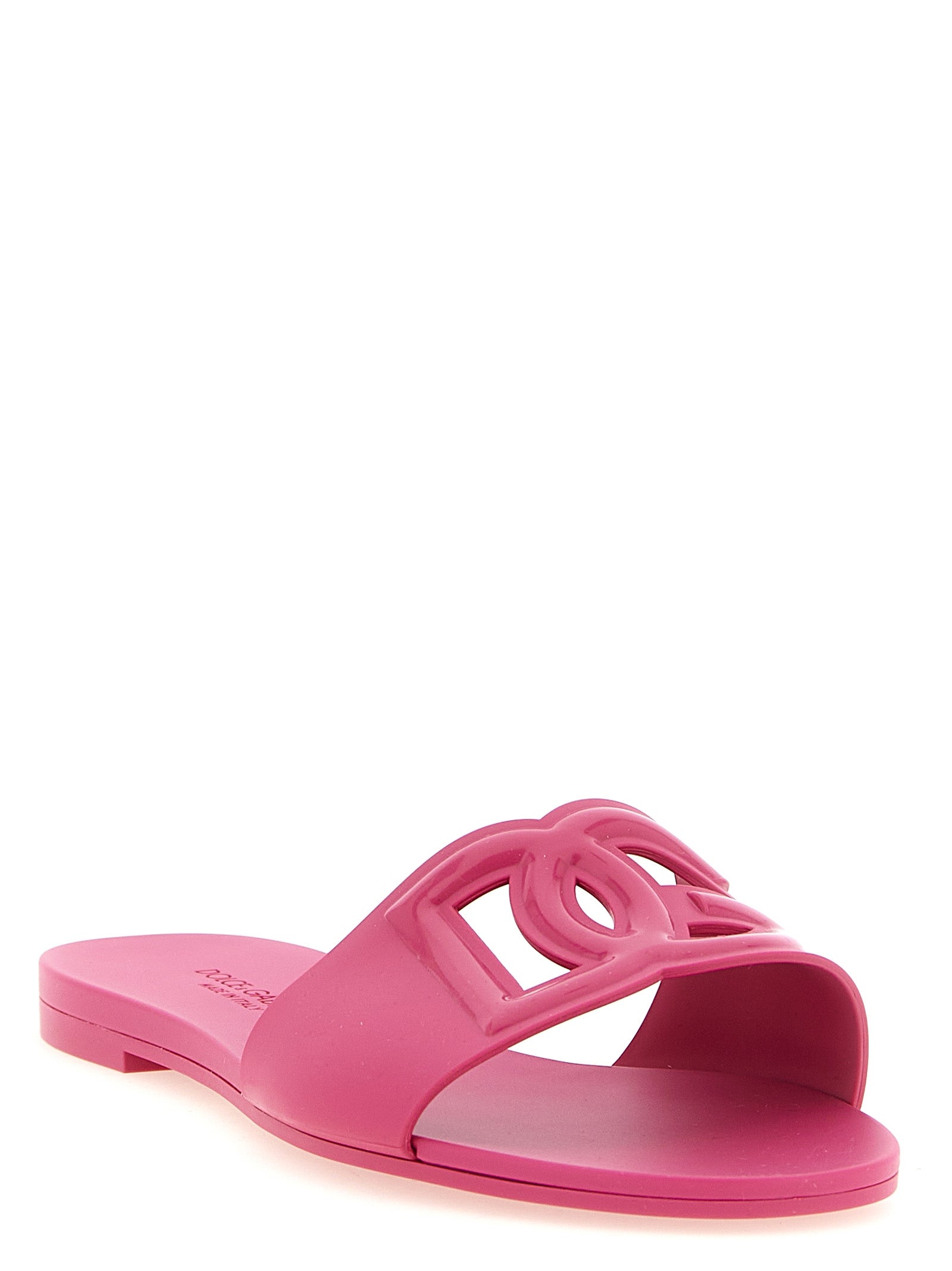 Dolce &amp; Gabbana Fuchsia Polyurethane Slides