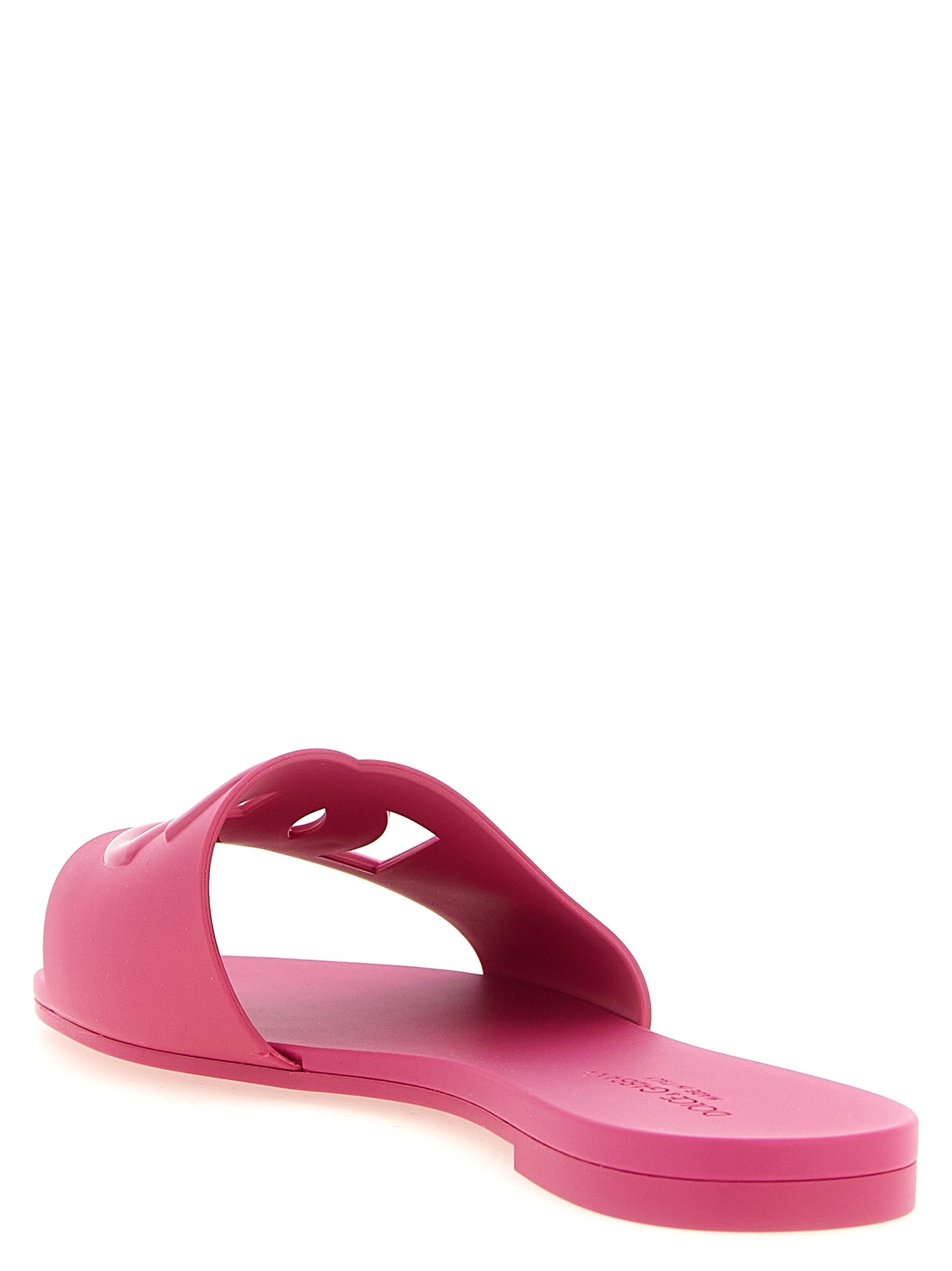 Dolce &amp; Gabbana Fuchsia Polyurethane Slides