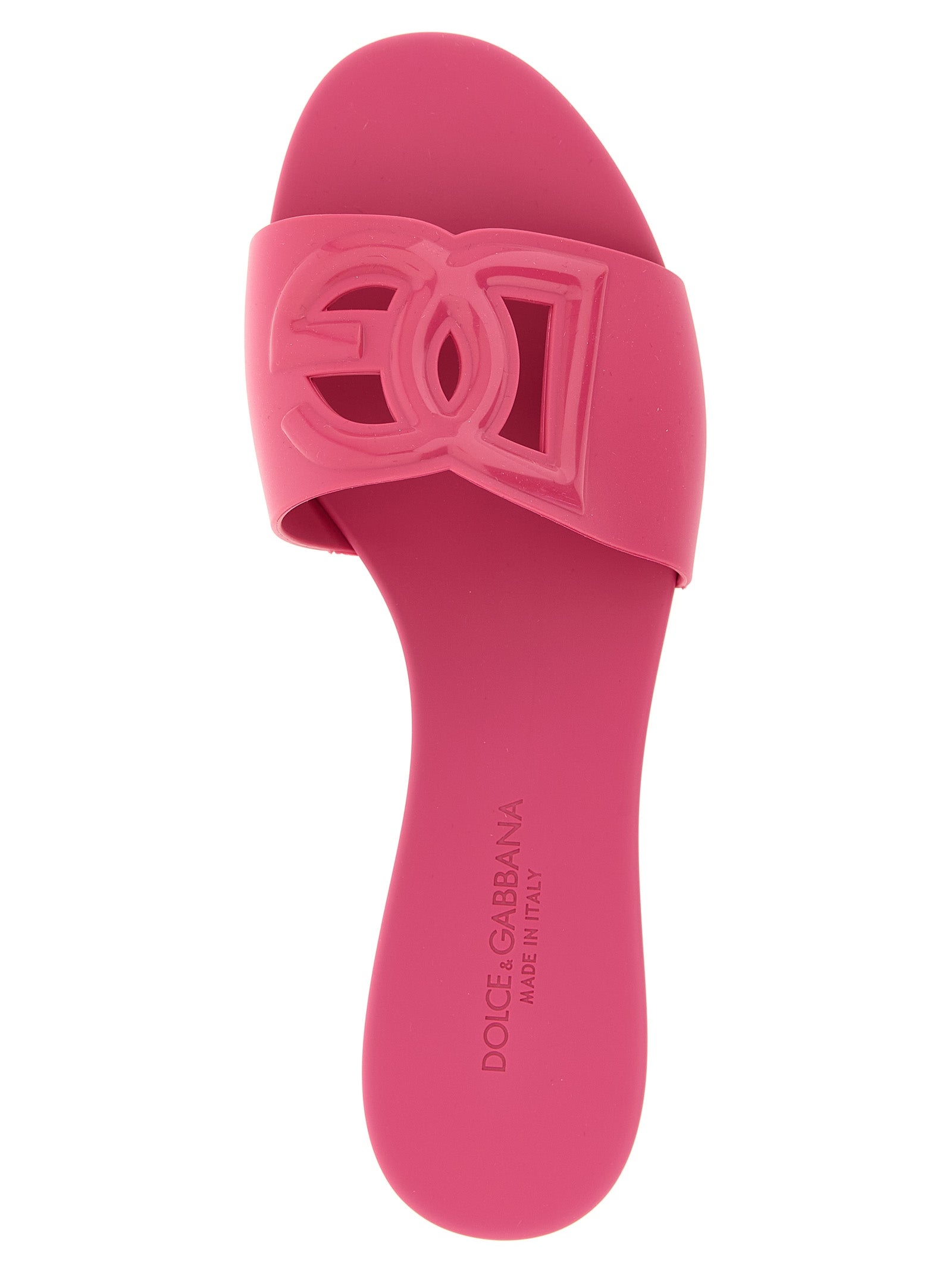 Dolce &amp; Gabbana Fuchsia Polyurethane Slides