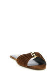 Saint Laurent Brown Calfskin Slides