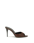 Saint Laurent Brown Calf Leather Bos Taurus Mules