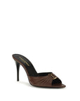Saint Laurent Brown Calf Leather Bos Taurus Mules