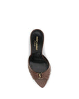 Saint Laurent Brown Calf Leather Bos Taurus Mules