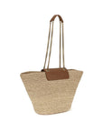 Saint Laurent Beige Raffia Shoulder Bag
