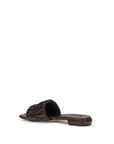 Miu Miu Brown Calf Leather Bos Taurus Flat Sandals