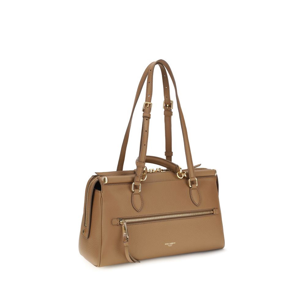 Dolce &amp; Gabbana Beige Calf Leather Bos Taurus Shoulder Bag