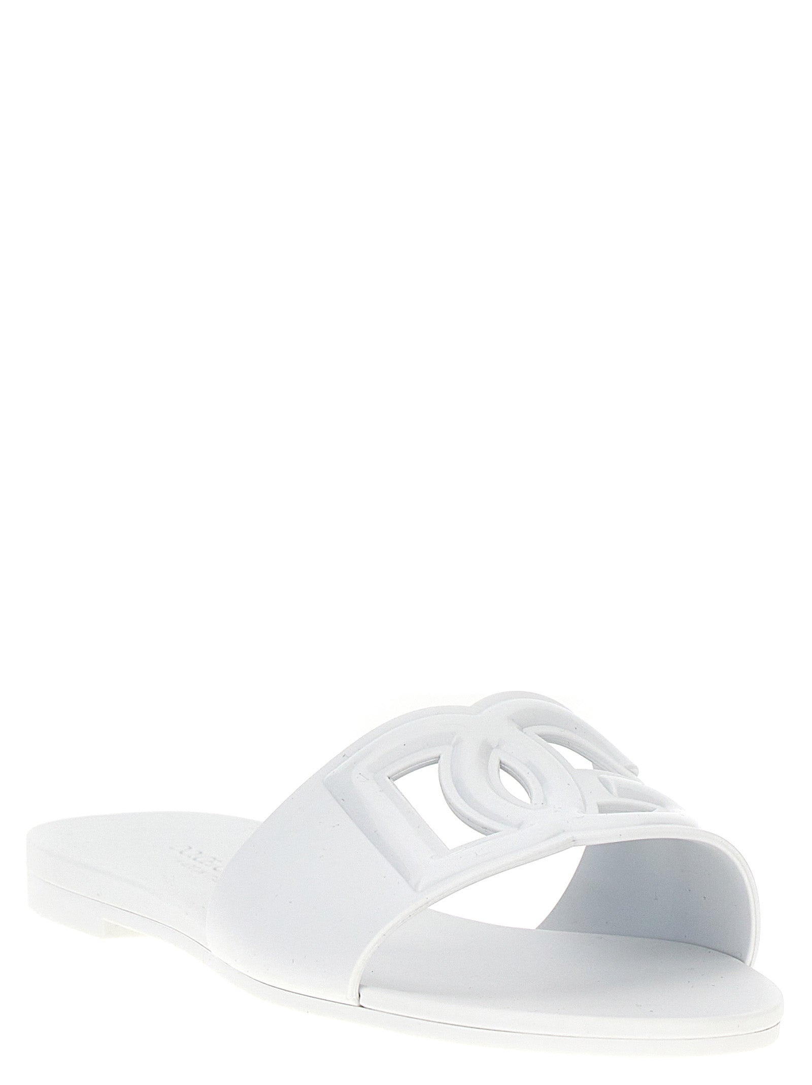 Dolce &amp; Gabbana White Plastic Slides