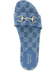 Gucci Blue Cotton Slides