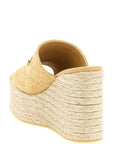 Gucci Beige Calfskin Wedge Sandals
