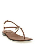Gucci Brown Calfskin Flat Sandals