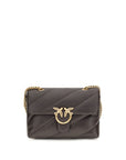 PINKO Brown Calf Leather Bos Taurus Shoulder Bag