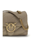 PINKO Beige Calf Leather Bos Taurus Shoulder Bag