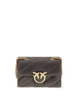 PINKO Brown Calf Leather Bos Taurus Shoulder Bag