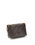 PINKO Brown Calf Leather Bos Taurus Shoulder Bag