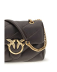 PINKO Brown Calf Leather Bos Taurus Shoulder Bag